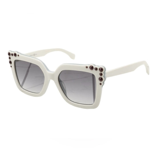 Fendi White Studded Cat Eye Sunglasses FF0260S