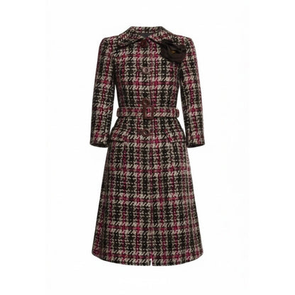 Dolce & Gabbana Black, Brown, Cream & Pink Plaid Coat - US 4