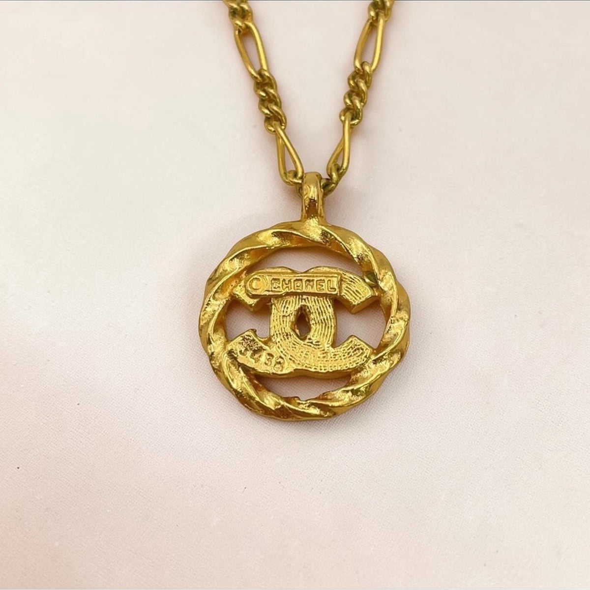Chanel Gold-Plated Coco Mark Rhinestone Necklace
