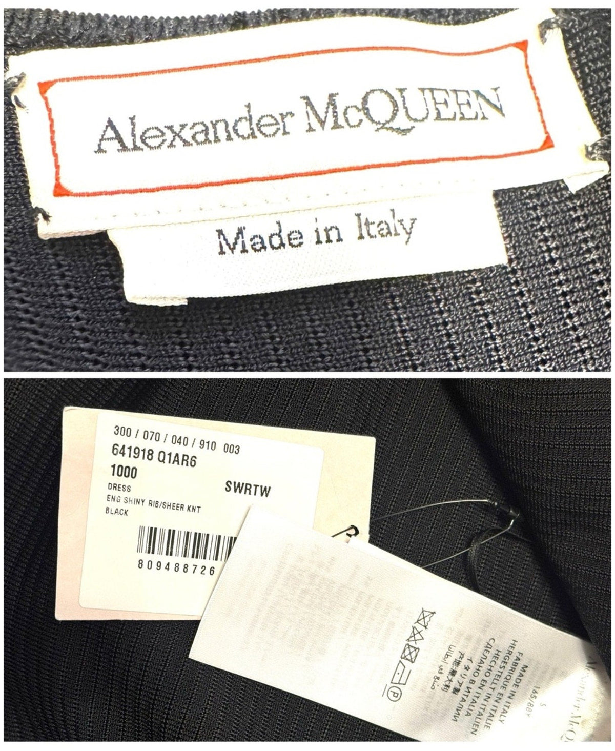 Alexander McQueen Black Long Sleeve High-Low Dress NWT - Size Small