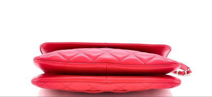 Chanel Red Quilted Lambskin Leather Medium Trendy CC Flap Bag NWT