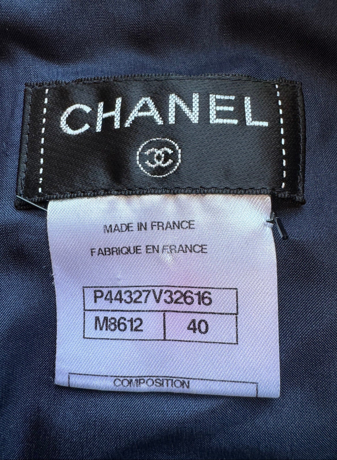 Chanel Navy, Grey, and Red Tweed Mini Skirt - US 8