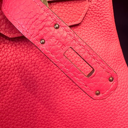 Hermes Birkin 35 Handbag Clemence Leather GHW Rose Jaipur