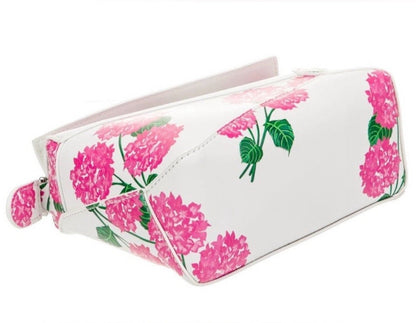Loewe White and Pink Floral Mini Puzzle Bag