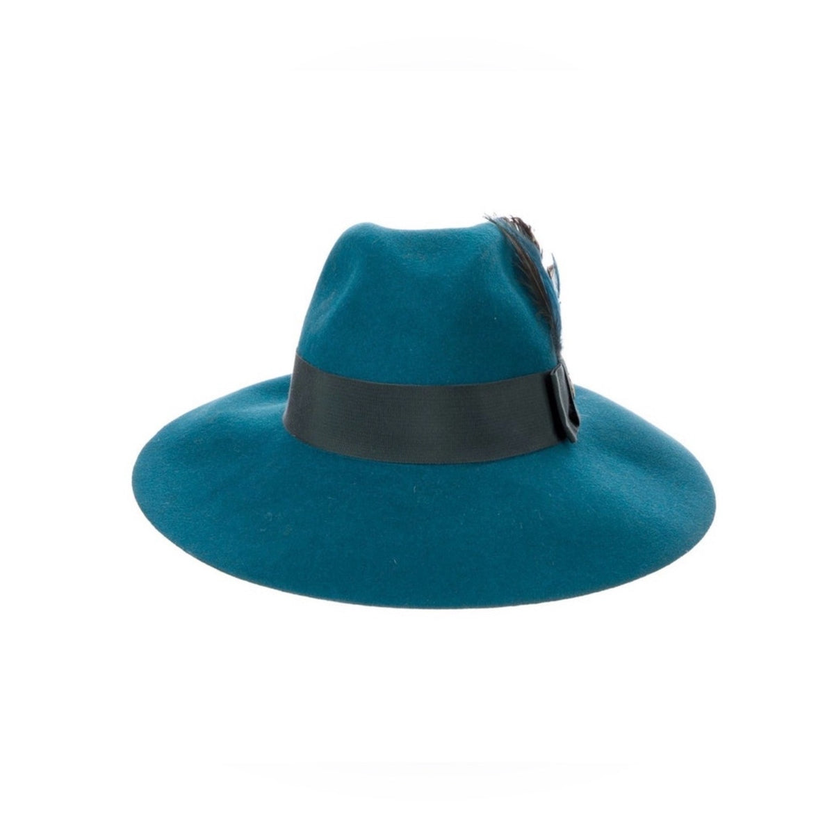Gucci Teal Wide-Brim Fedora Hat - Size Small