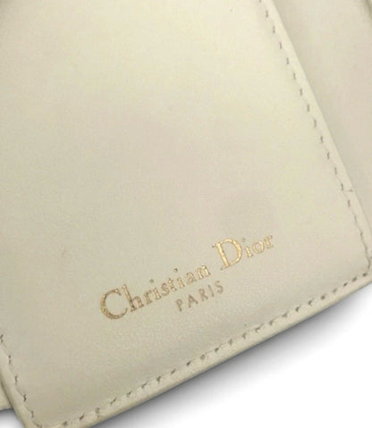 Christian Dior Pink and Cream Leather 30 Montaigne Compact Wallet