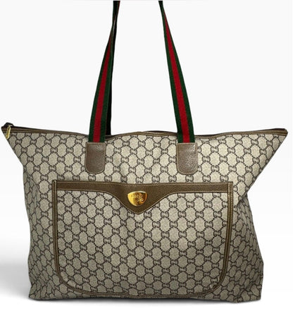 Gucci Plus Vintage GG Supreme Sherry Line Tote