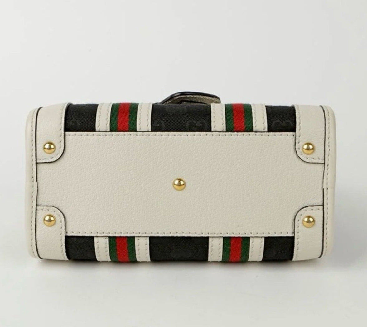 Gucci Bauletto Black and White Mini Top Handle Bag