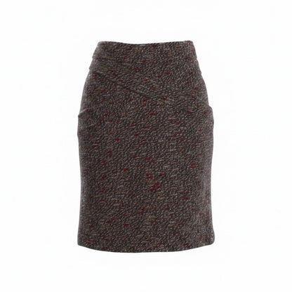 Chanel Navy, Grey, and Red Tweed Mini Skirt - US 8