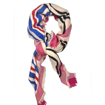 Louis Vuitton Limited Edition Monogram Shawl Scarf - Pink/Blue
