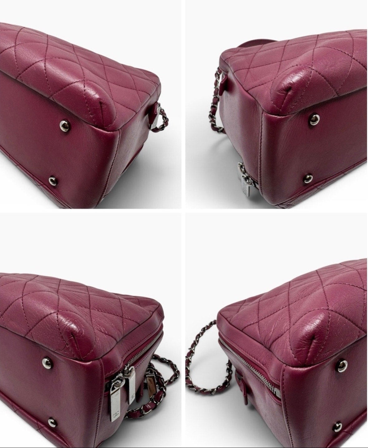 Chanel Burgundy Quilted Leather Medium Trendy Top Handle Bowling Bag