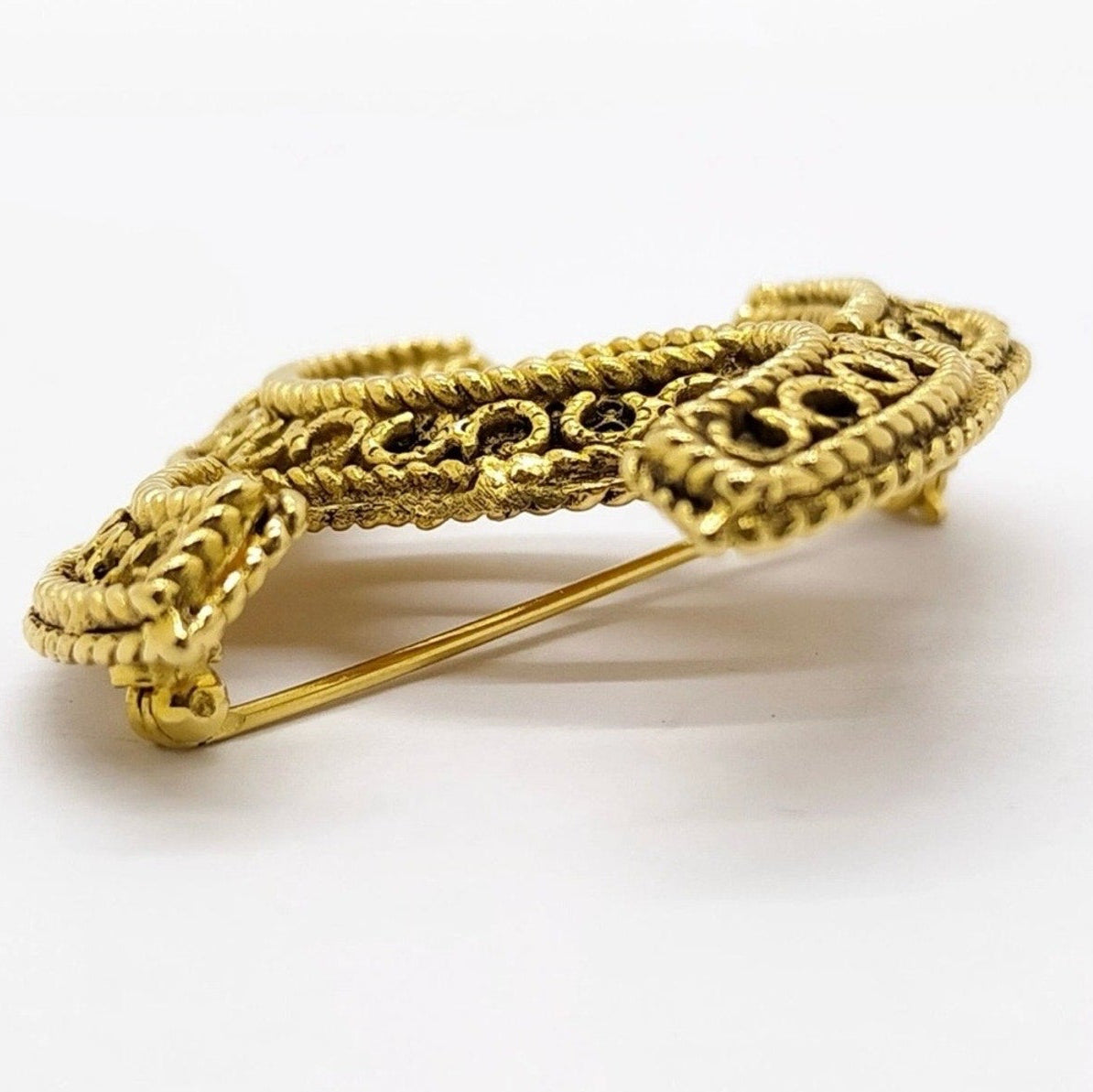 Chanel Gold-Plated CC Logo Brooch