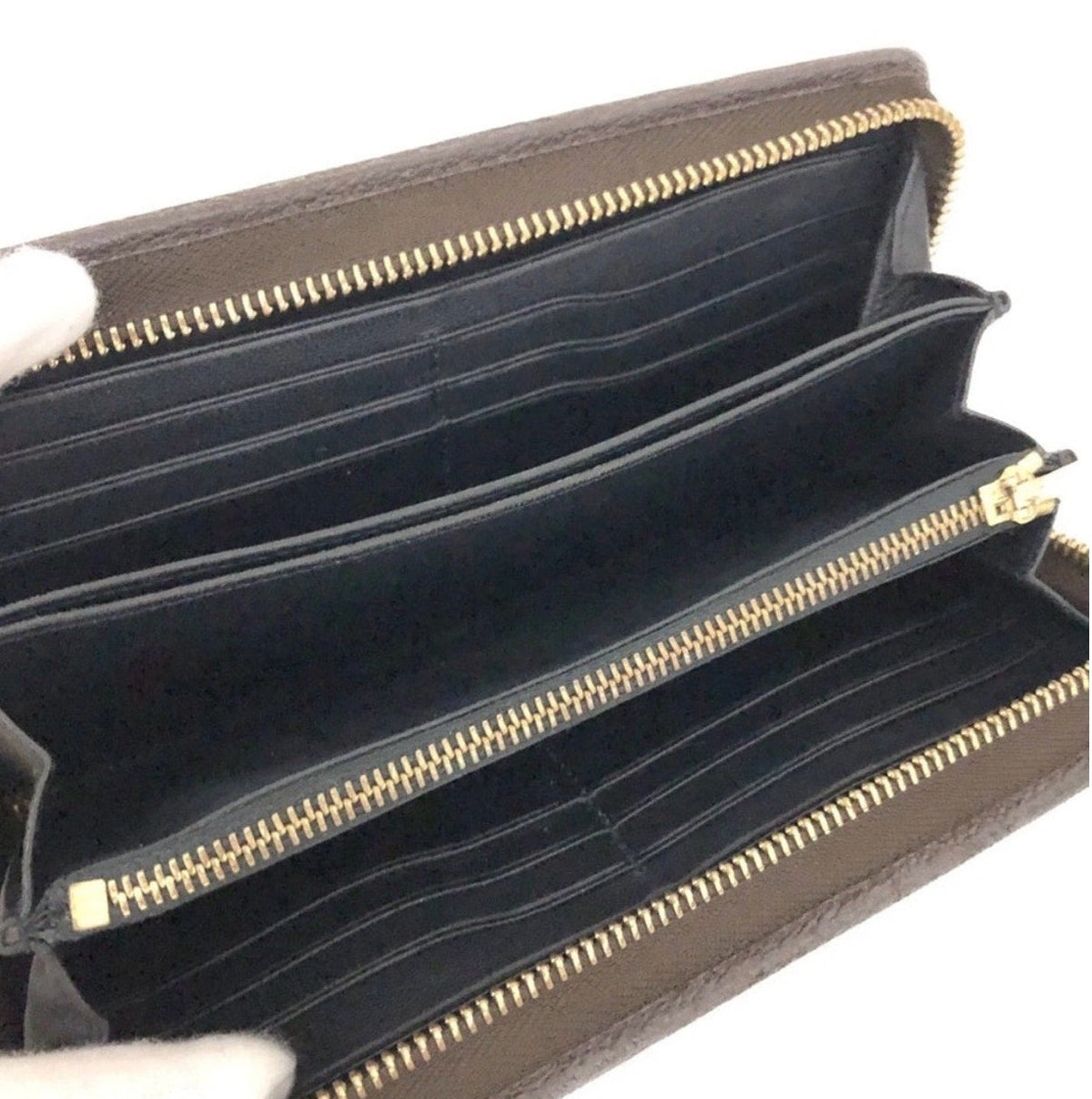 Loewe Dark Brown Leather Anagram Zip Around Wallet