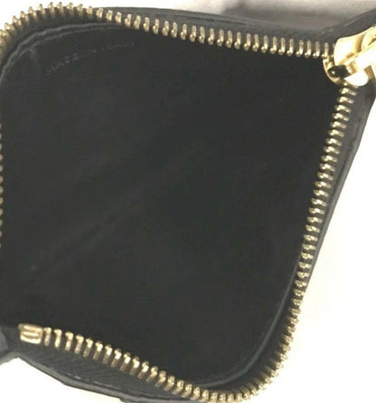 Celine Black Leather Zipped Card Holder
