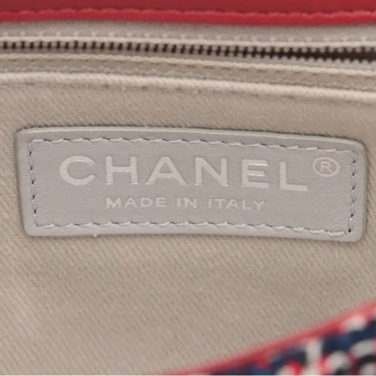 Chanel Tweed Quilted Mini Flap Bag - Red, Blue, White