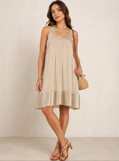 Burberry London Cream/Ivory Silk Midi Tent Dress - US 2