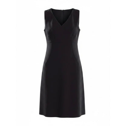 Celine Black V-Neck Finition Main Shift Dress - US 6