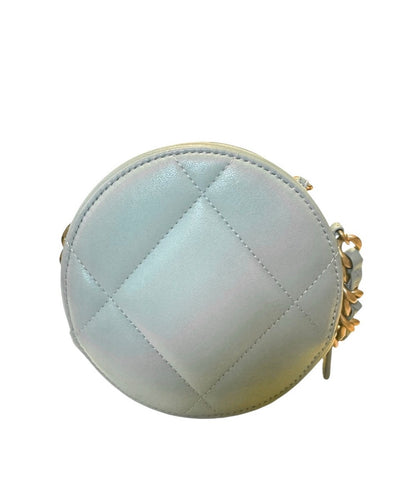 Chanel 19 Teal Lambskin Quilted Round Crossbody Bag