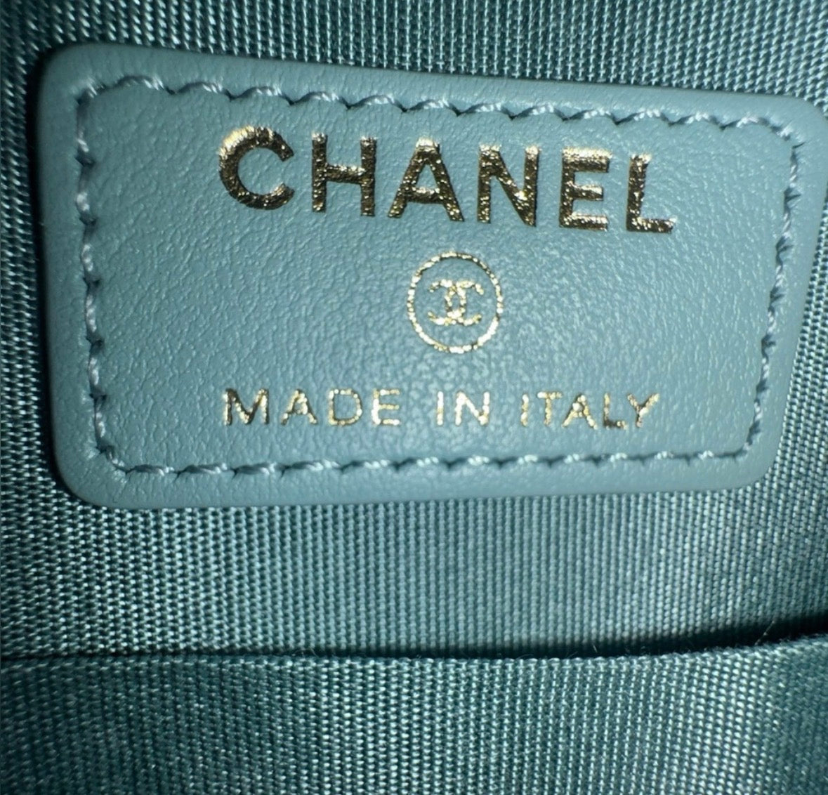 Chanel 19 Teal Lambskin Quilted Round Crossbody Bag