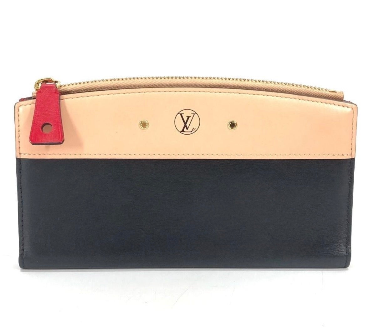 Louis Vuitton Leather City Steamer Wallet - Navy, Cream, Red