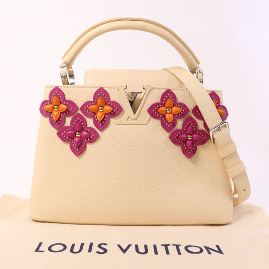 Louis Vuitton Taurillon Leather Mechanical Flowers Capucines BB - Dune