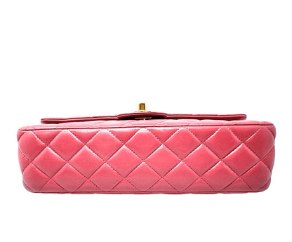 Chanel Pink Quilted Lambskin Valentine Charm Medium Flap Bag