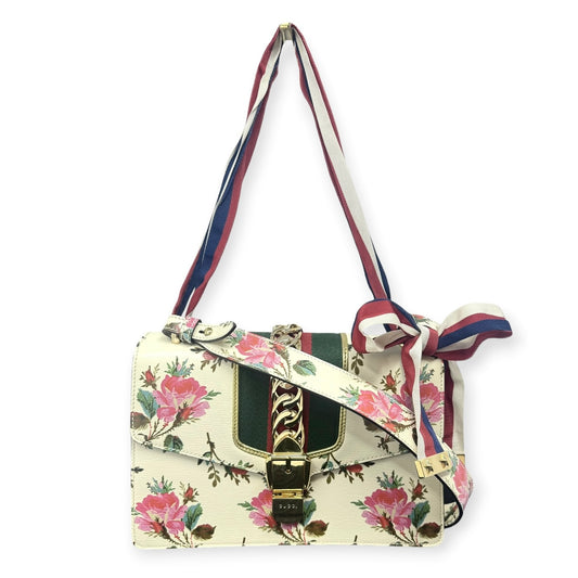 Gucci Floral Leather Sylvie Shoulder Bag Small