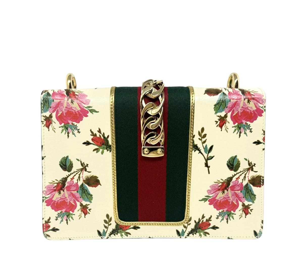 Gucci Floral Leather Sylvie Shoulder Bag Small