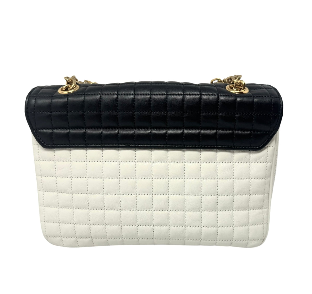 Celine Medium Quilted Leather C Bag Black & White