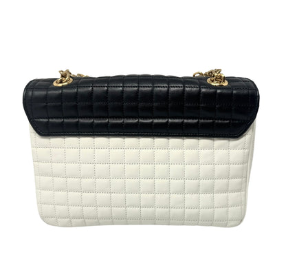 Celine Medium Quilted Leather C Bag Black & White