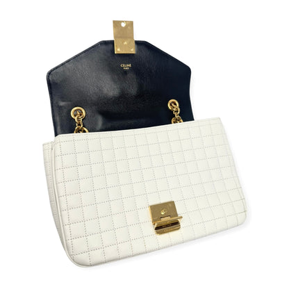 Celine Medium Quilted Leather C Bag Black & White