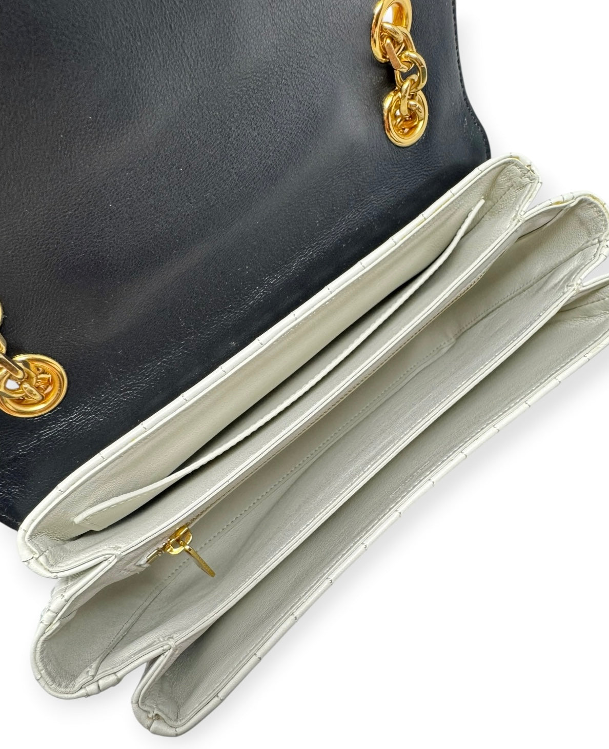 Celine Medium Quilted Leather C Bag Black & White