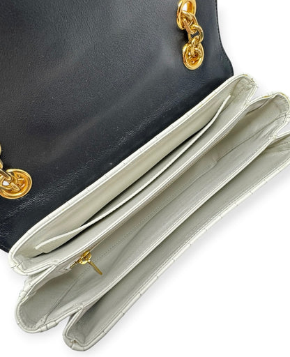 Celine Medium Quilted Leather C Bag Black & White