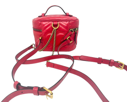Gucci GG Marmont Mini Vanity Backpack Red Matelasse Leather
