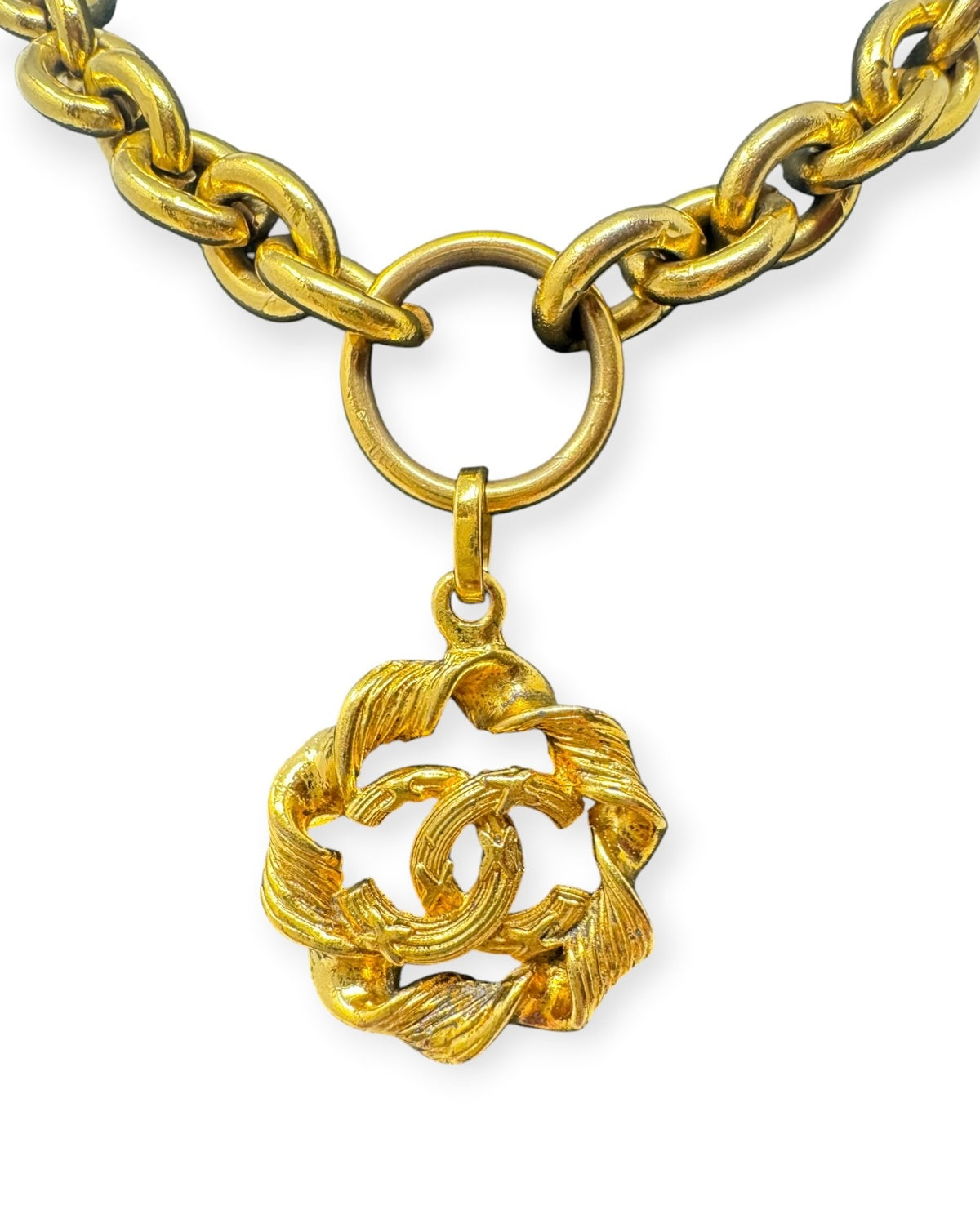 Chanel Vintage Gold-Plated CC Medallion Necklace