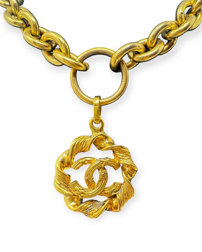 Chanel Vintage Gold-Plated CC Medallion Necklace