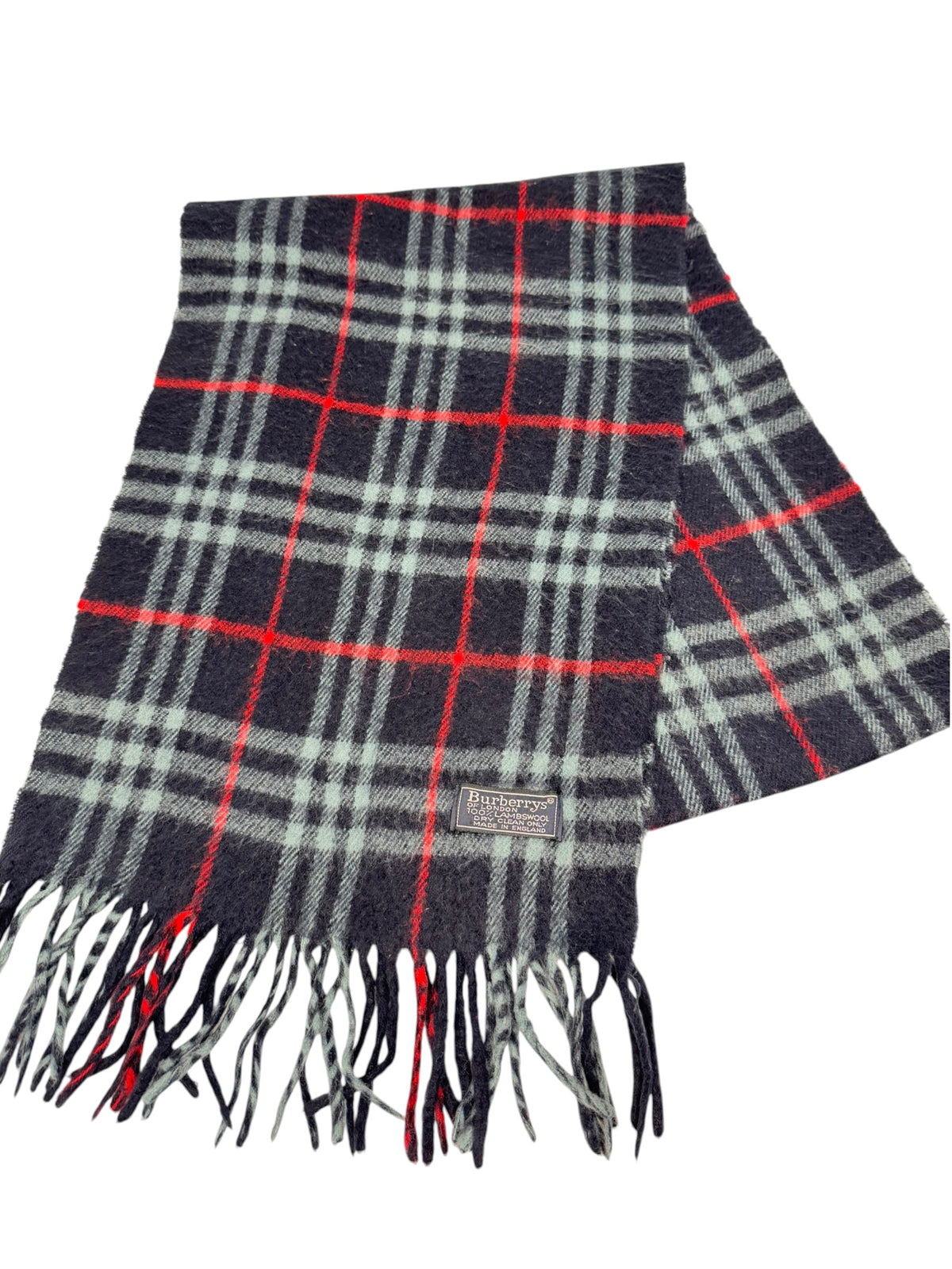 Burberry Wool Scarf - Navy, Light Blue, Red