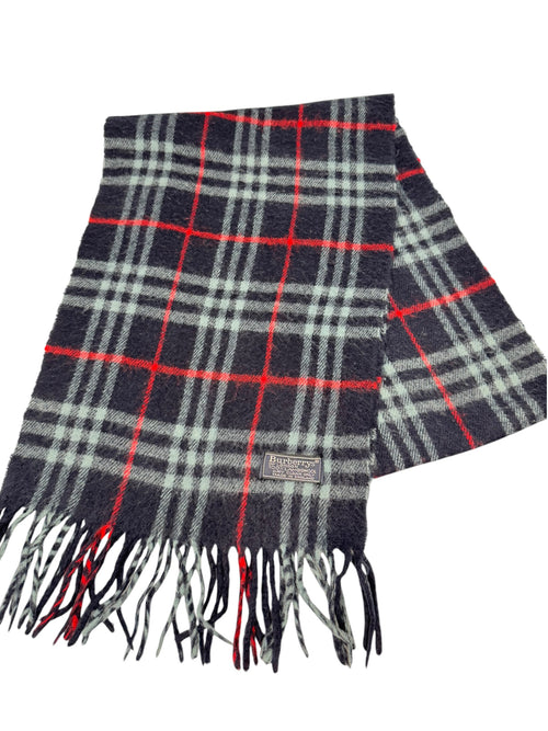 Burberry Wool Scarf - Navy, Light Blue, Red