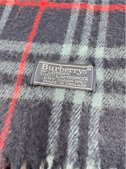 Burberry Wool Scarf - Navy, Light Blue, Red