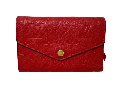 Louis Vuitton Red Empreinte Leather Curieuse Compact Wallet