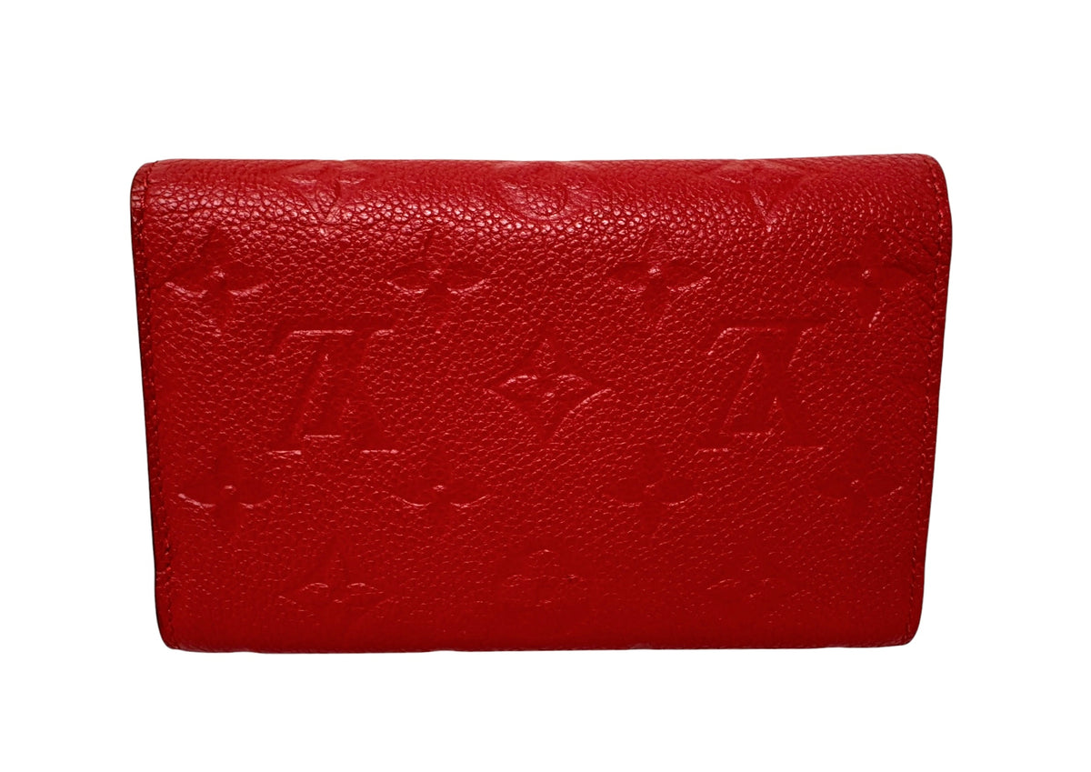 Louis Vuitton Red Empreinte Leather Curieuse Compact Wallet