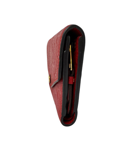 Louis Vuitton Red Empreinte Leather Curieuse Compact Wallet