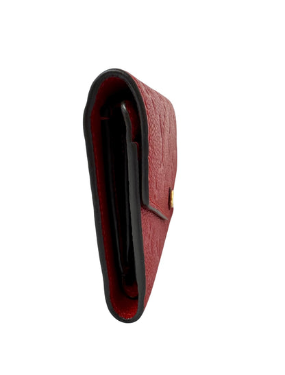 Louis Vuitton Red Empreinte Leather Curieuse Compact Wallet