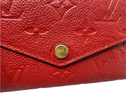 Louis Vuitton Red Empreinte Leather Curieuse Compact Wallet