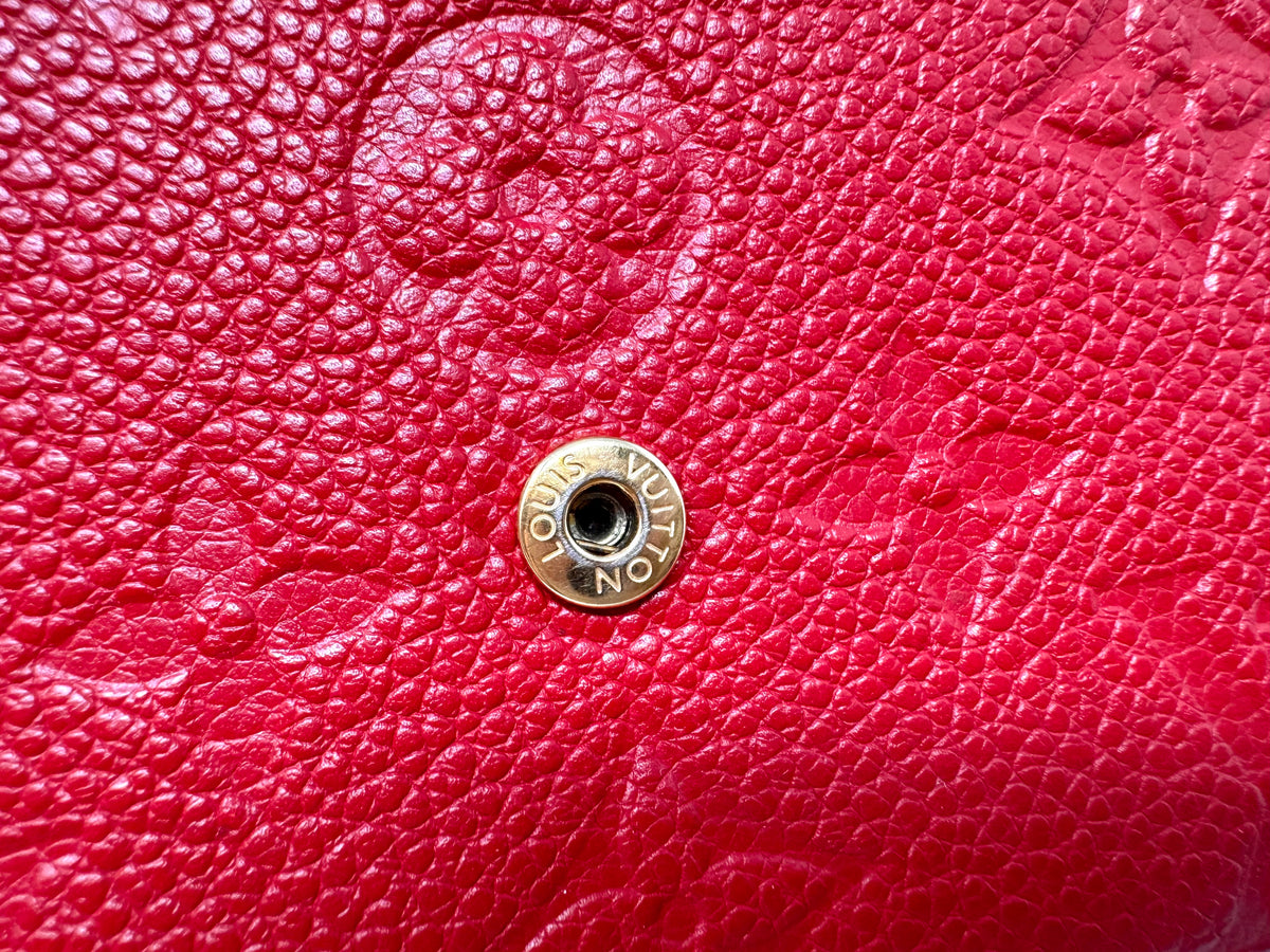 Louis Vuitton Red Empreinte Leather Curieuse Compact Wallet