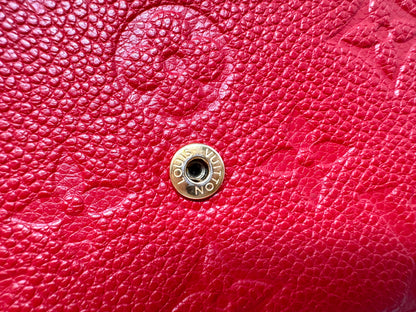 Louis Vuitton Red Empreinte Leather Curieuse Compact Wallet