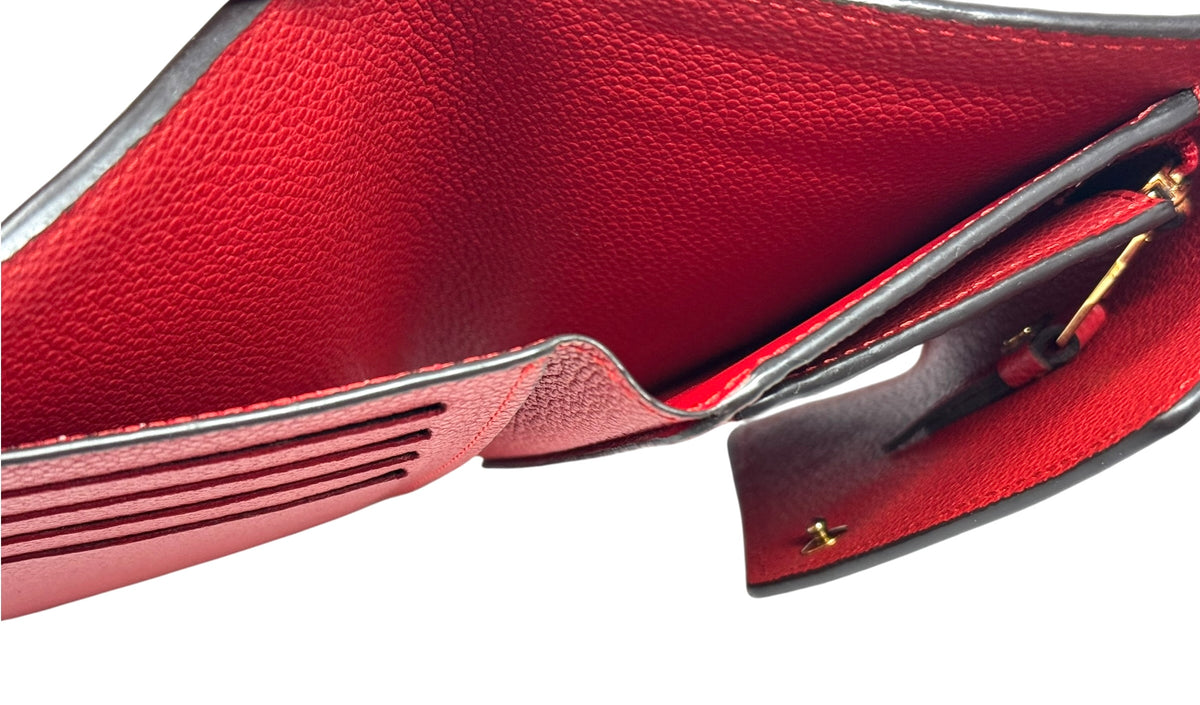 Louis Vuitton Red Empreinte Leather Curieuse Compact Wallet
