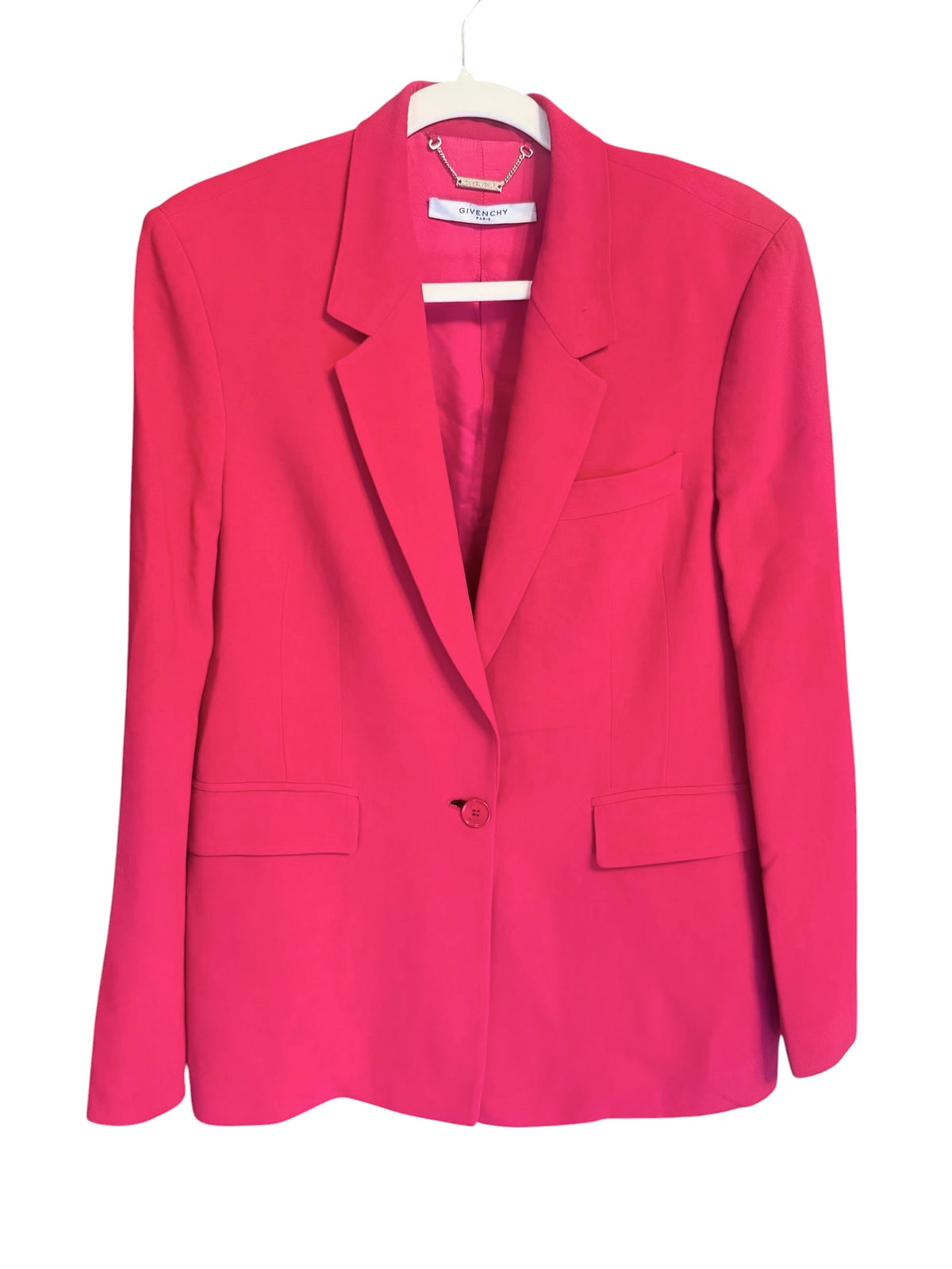 Givenchy Hot Pink Single-Breasted Cady Blazer Jacket - US 10