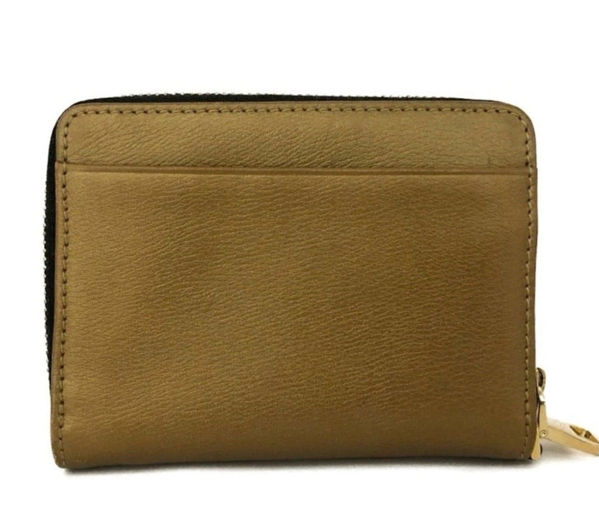 Loewe Metallic Gold Zip Around Wallet/Card Case/Key Holder