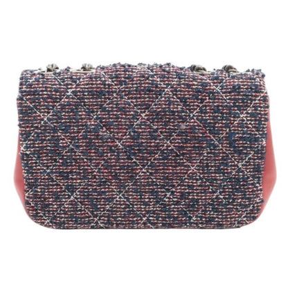Chanel Tweed Quilted Mini Flap Bag - Red, Blue, White